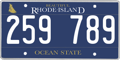 RI license plate 259789