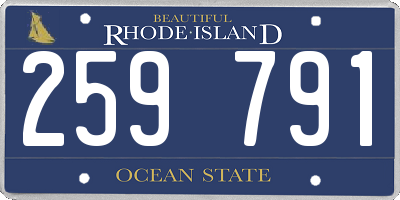 RI license plate 259791