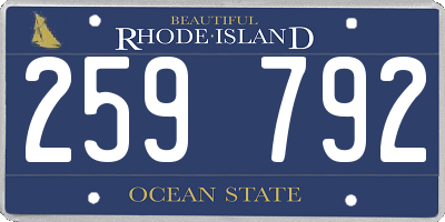RI license plate 259792