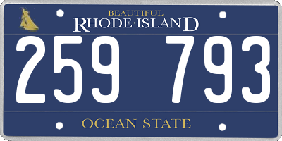 RI license plate 259793