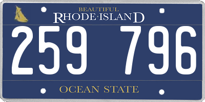 RI license plate 259796