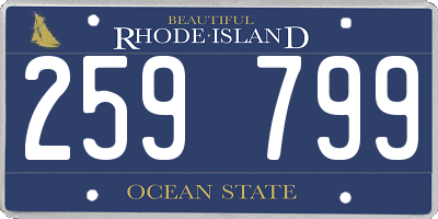 RI license plate 259799