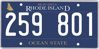 RI license plate 259801