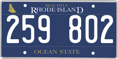 RI license plate 259802