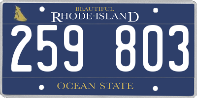 RI license plate 259803