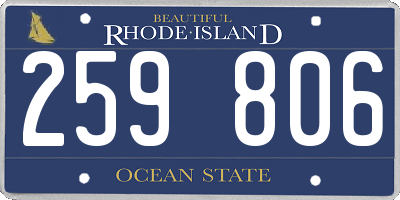 RI license plate 259806