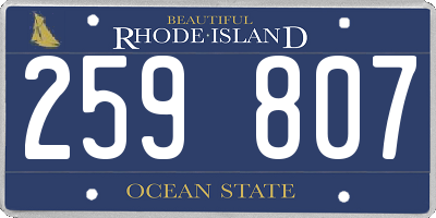 RI license plate 259807