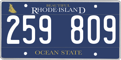 RI license plate 259809