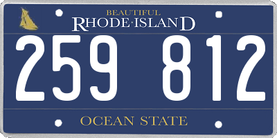 RI license plate 259812