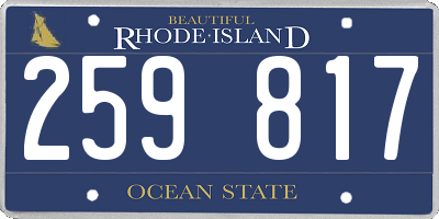 RI license plate 259817