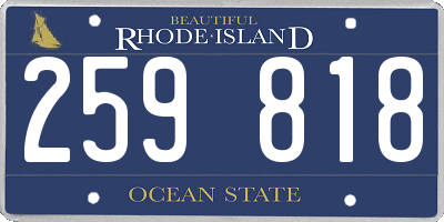 RI license plate 259818