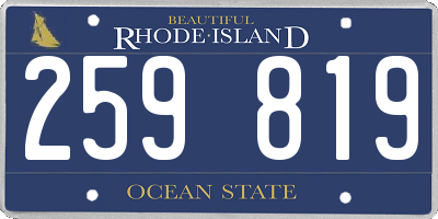 RI license plate 259819
