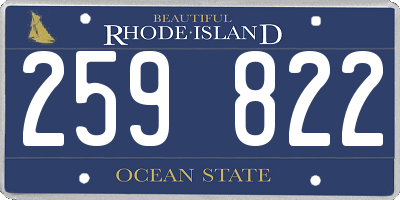 RI license plate 259822