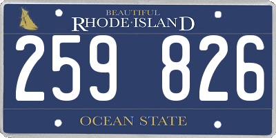 RI license plate 259826