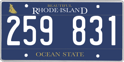 RI license plate 259831
