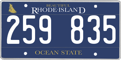RI license plate 259835
