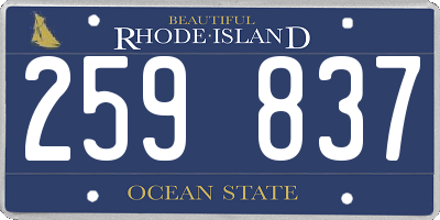 RI license plate 259837