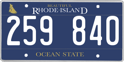 RI license plate 259840