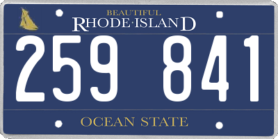 RI license plate 259841
