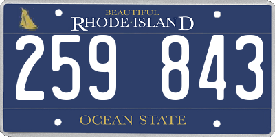 RI license plate 259843