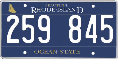 RI license plate 259845