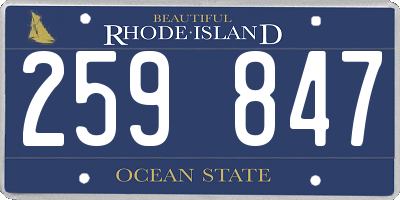 RI license plate 259847