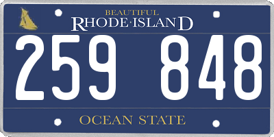 RI license plate 259848