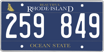 RI license plate 259849