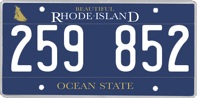 RI license plate 259852