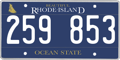 RI license plate 259853