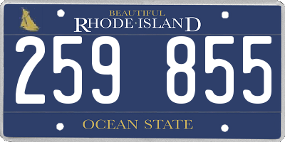 RI license plate 259855