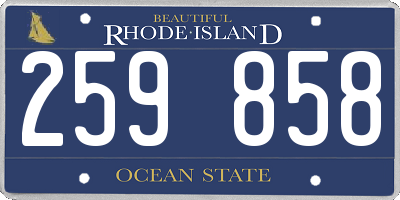 RI license plate 259858