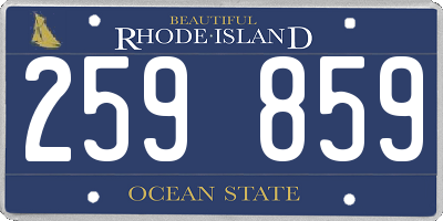RI license plate 259859