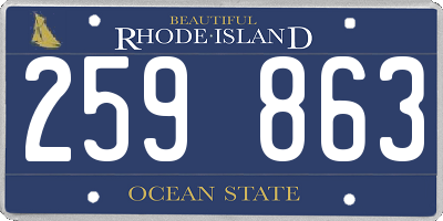 RI license plate 259863