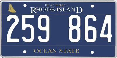 RI license plate 259864