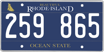 RI license plate 259865