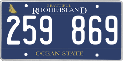 RI license plate 259869