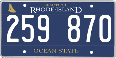 RI license plate 259870