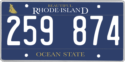 RI license plate 259874