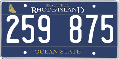 RI license plate 259875