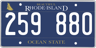 RI license plate 259880