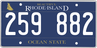 RI license plate 259882