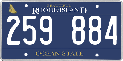 RI license plate 259884