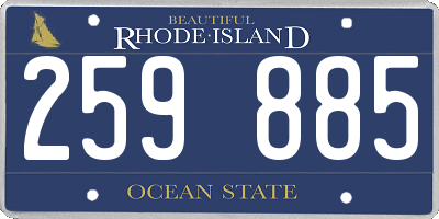 RI license plate 259885