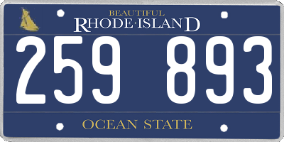 RI license plate 259893