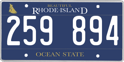 RI license plate 259894