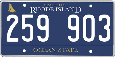 RI license plate 259903