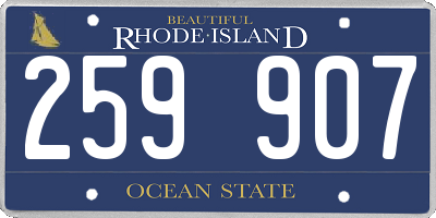 RI license plate 259907