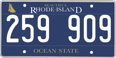 RI license plate 259909