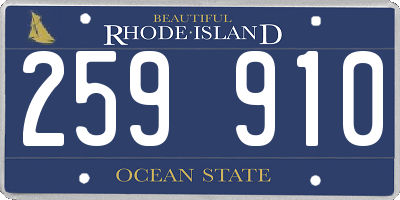 RI license plate 259910